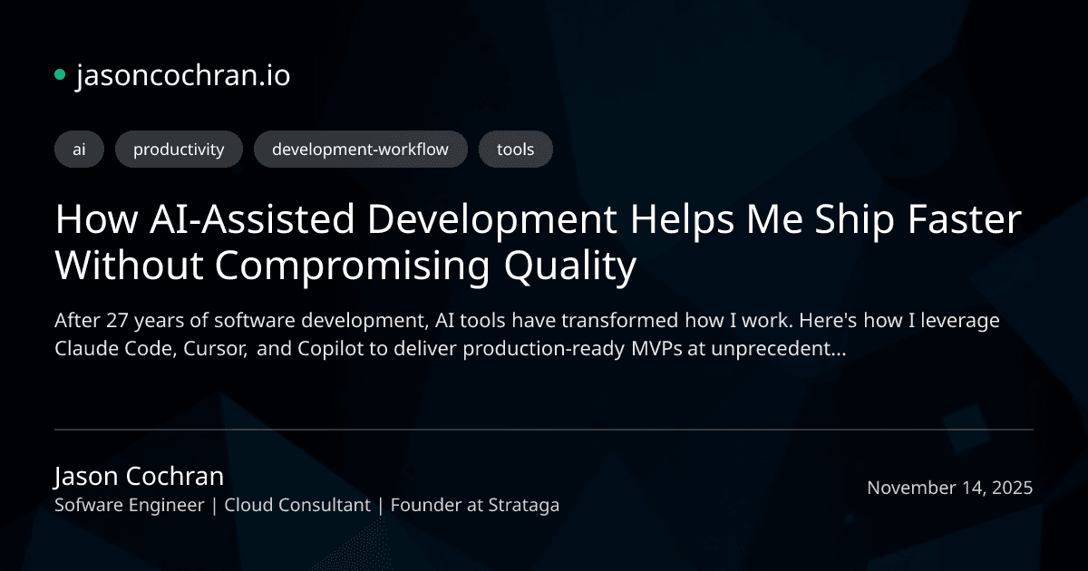 How AI-Assisted Development Helps Me Ship Faster Without Compromising Quality
