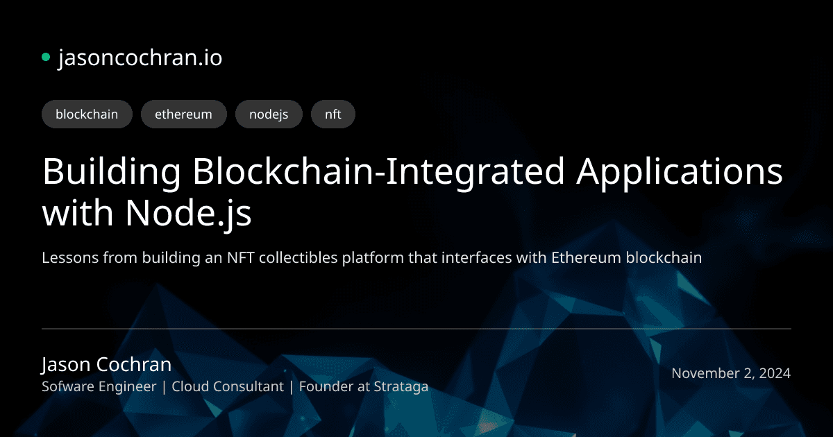 Building Blockchain-Integrated Applications with Node.js