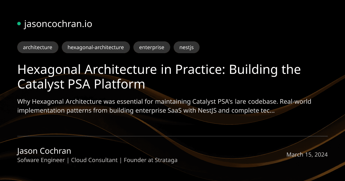 Hexagonal Architecture in Practice: Building the Catalyst PSA Platform